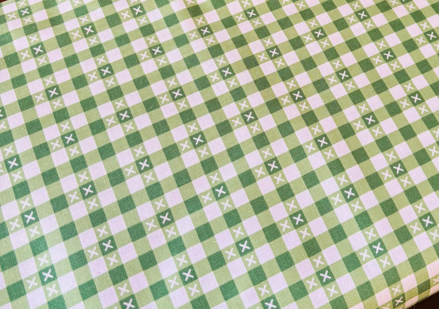 Summer Skies and Fireflies gingham green | Gracey Larson | C16375 | Fast shipping | summer vintage