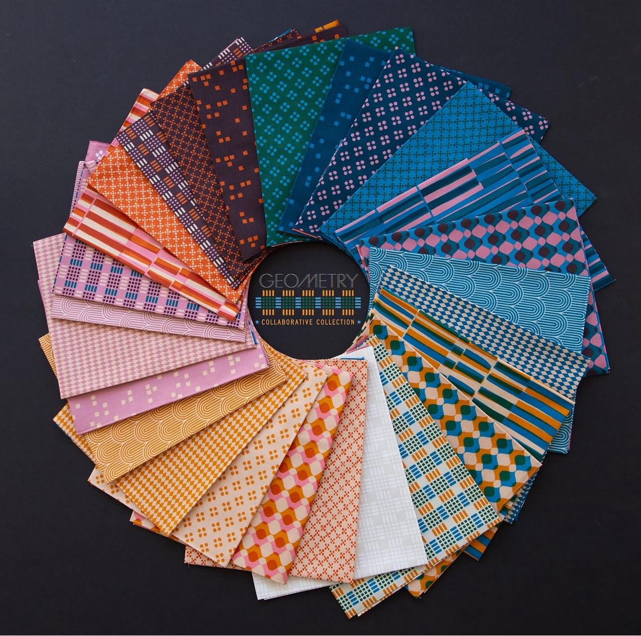 Preorder Geometry 26 Fat quarter bundle | Ruby star | 18" x 22" x 23 or half yard shipping August 2025