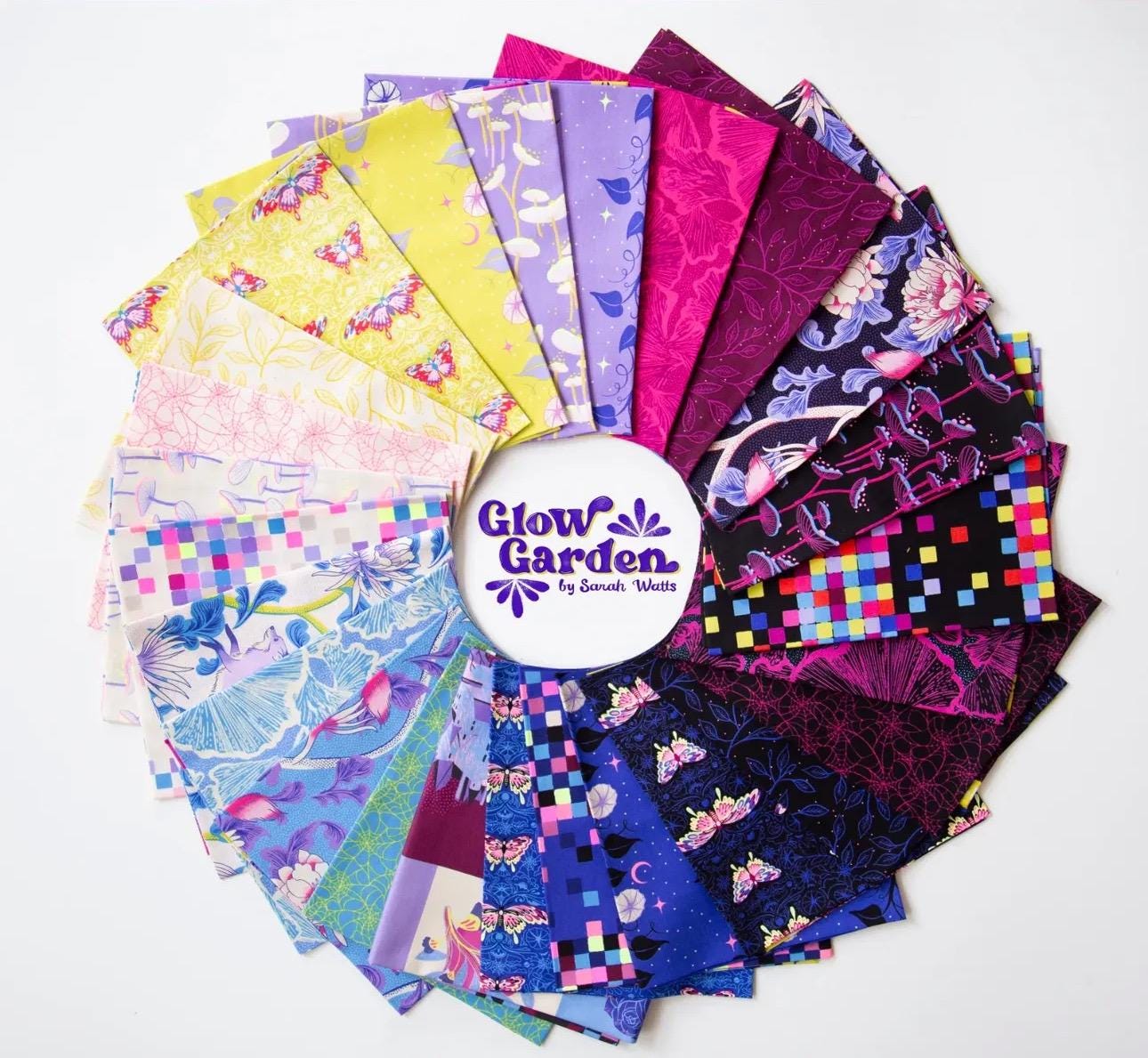 Glow garden 24 Fat quarter bundle Ruby star in stock | summer | Fast shipping | 18" x 22" x 24 or 1/2 yard | Sarah Watts *Panel not included