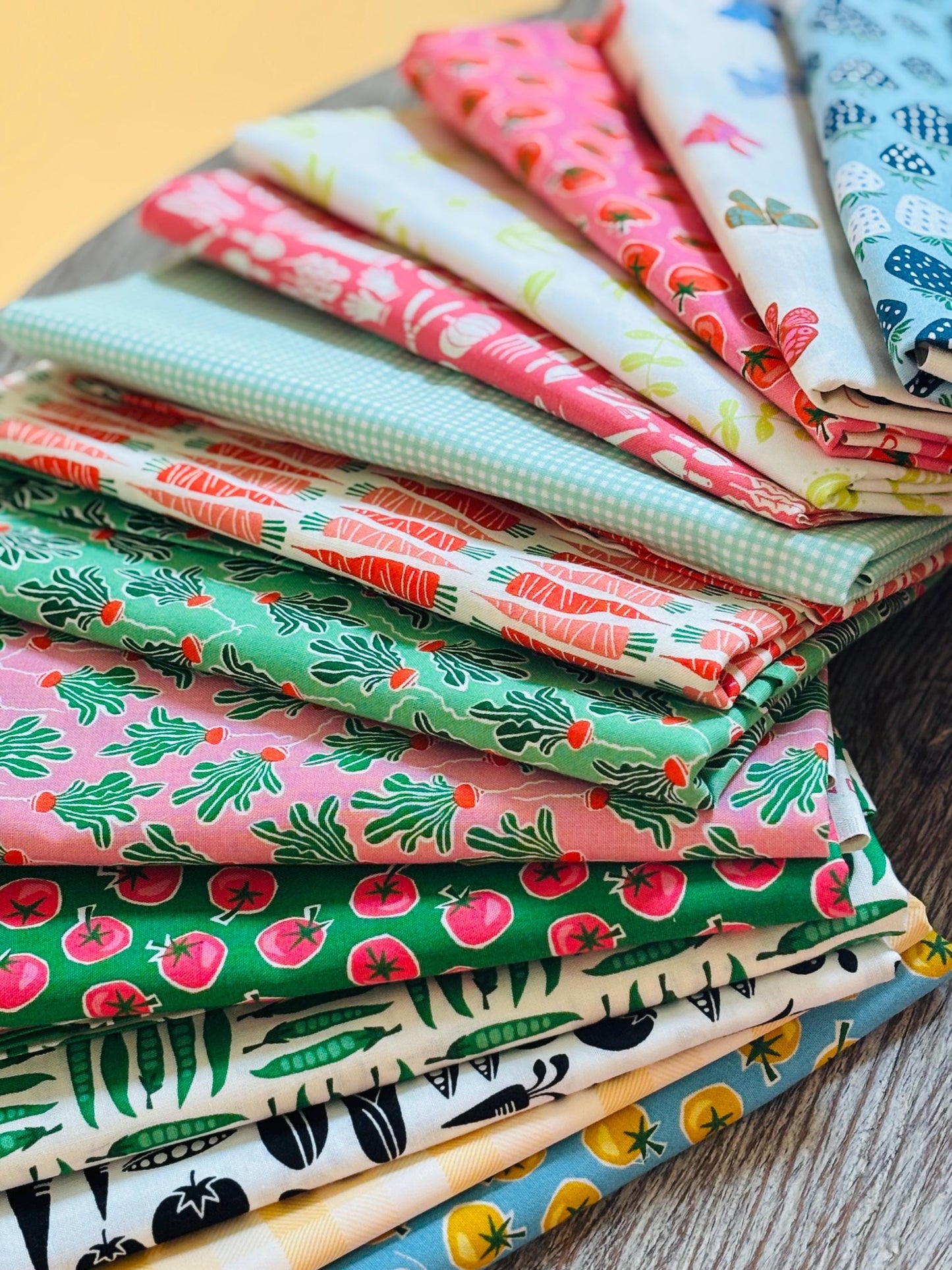 Kitchen garden No 5 fruit vegetable summer curated bundle - 16 piece FQ or 1/2 yd - in the garden - AGF - cotton and steel - berries
