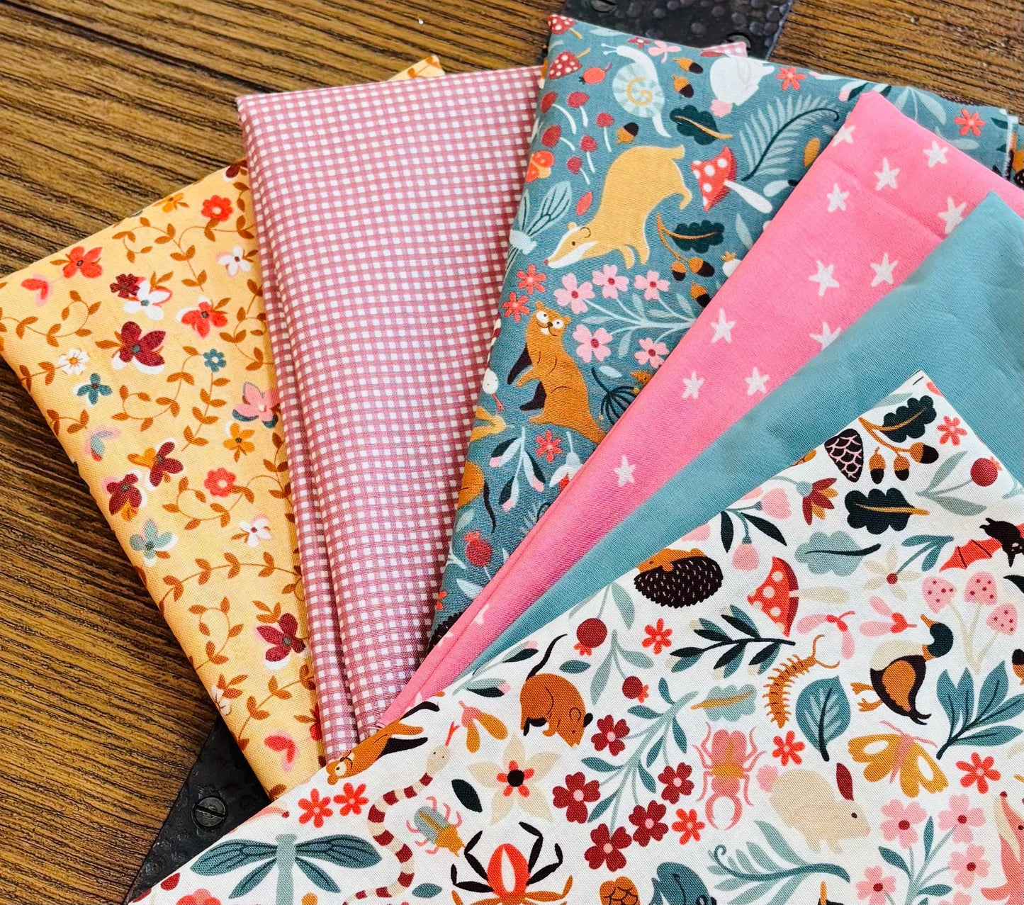 Acorn Hollow mini bundle with blenders 6 Fat quarters In stock - BasicGrey - fall - autumn - starry micro gingham