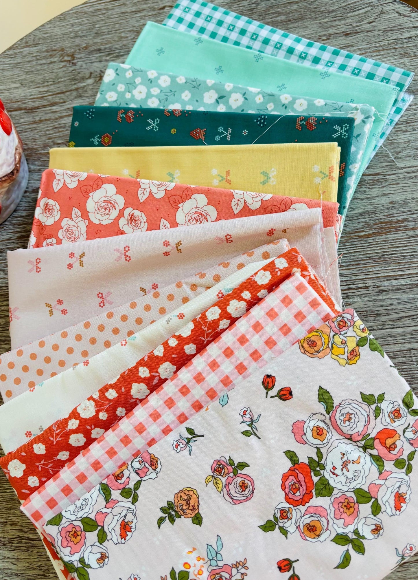 Sunsetridge by Minki Kim 12 fat quarter mini bundle | RBD | Fast shipping | summer vintage Floral plaid