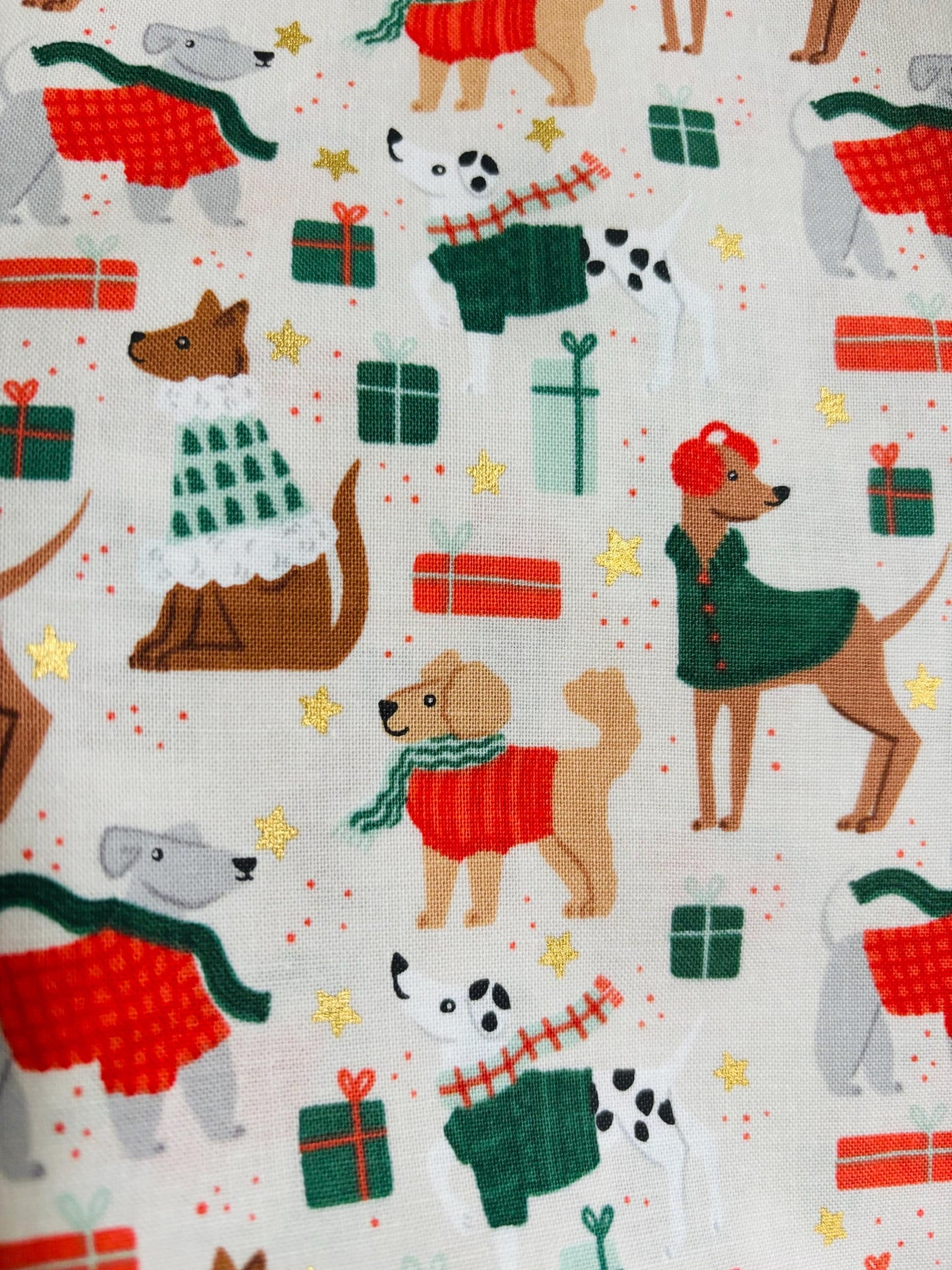Merry Pawmas 12 FQ / 1/2 yards by Dominika Godette | Cotton and steel | vintage | **preorder** shipping Aug - dogs - festive - holiday