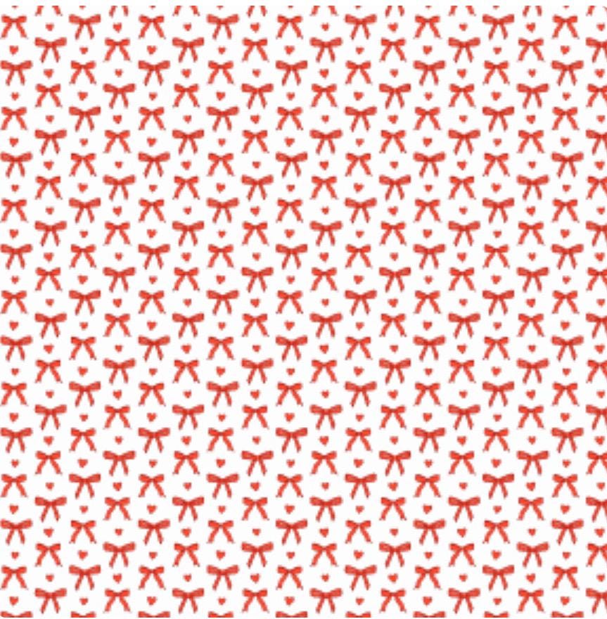 Tied With A Bow - WITH LOVE - dEEP RED Fabric RJ6252-DR3