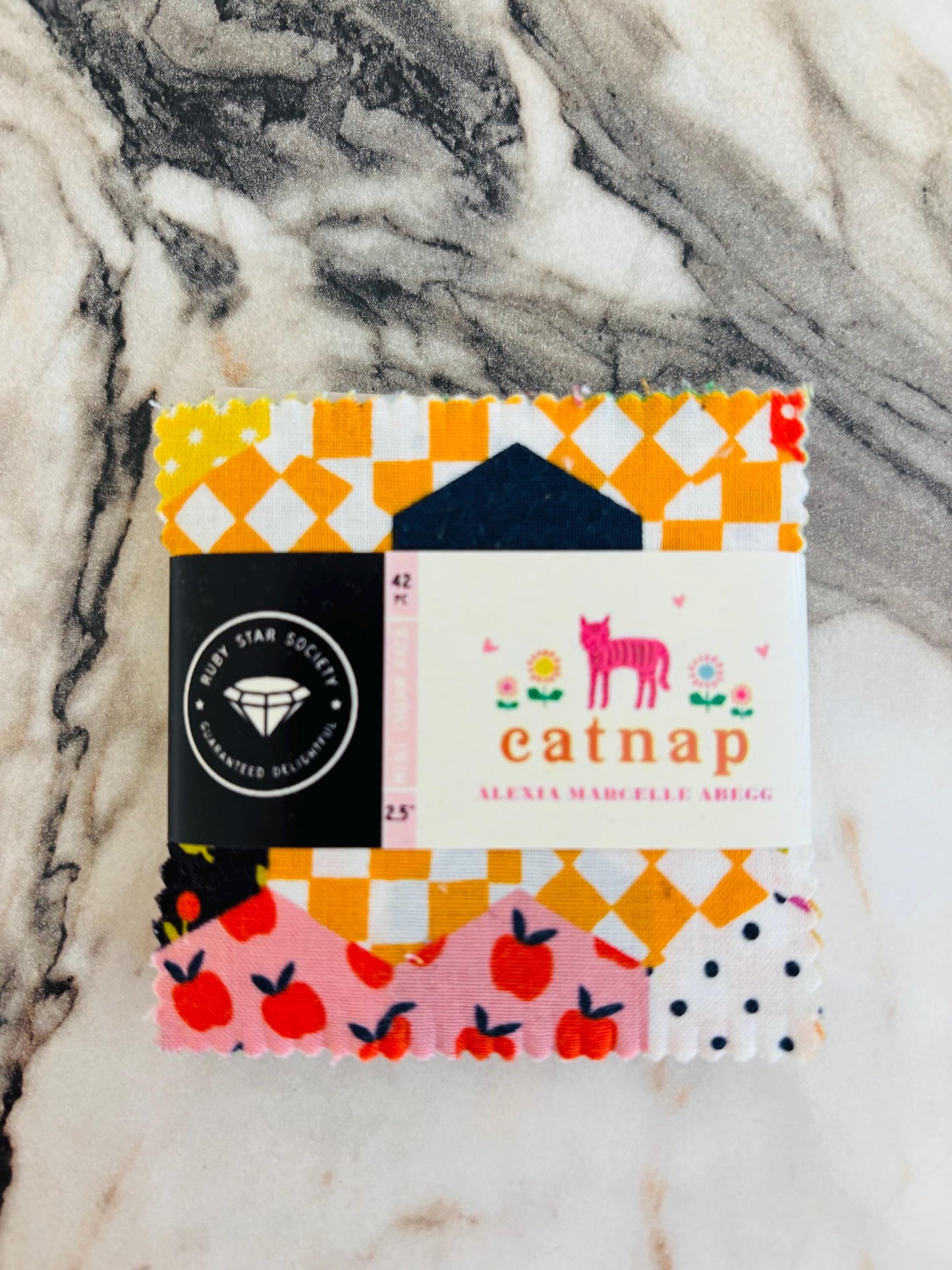 Catnap 42 piece mini charm | Ruby star l Alexia Abegg | 2.5" x 2.5" Precut