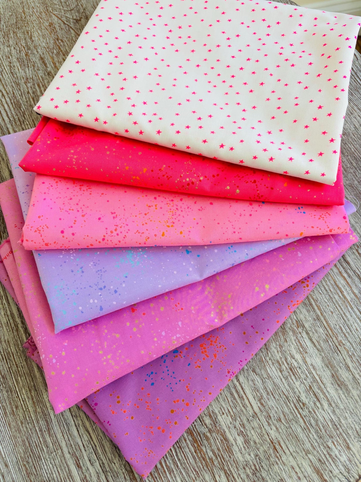 Love is in the air brights blenders - 6 fat quarter bundle - starry - ruby Star - speckled