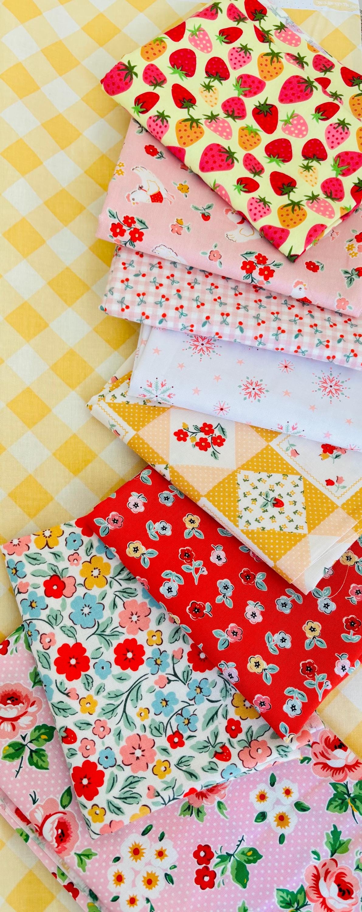 Best of Poppie Part 6 - 9 fat quarter bundle - farmhouse fancy - Lori holt - plaid Poppie cotton home sweet home