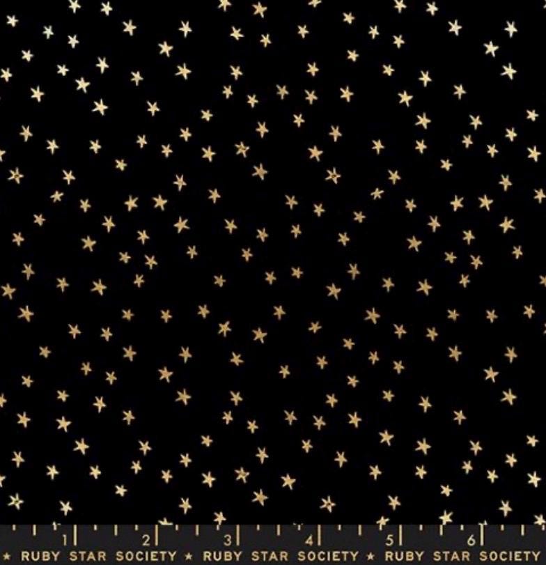 Starry mini black gold metallic RS4110 27M Ruby Star society | In stock - Blender mini gold stars on black - Alexia Abegg