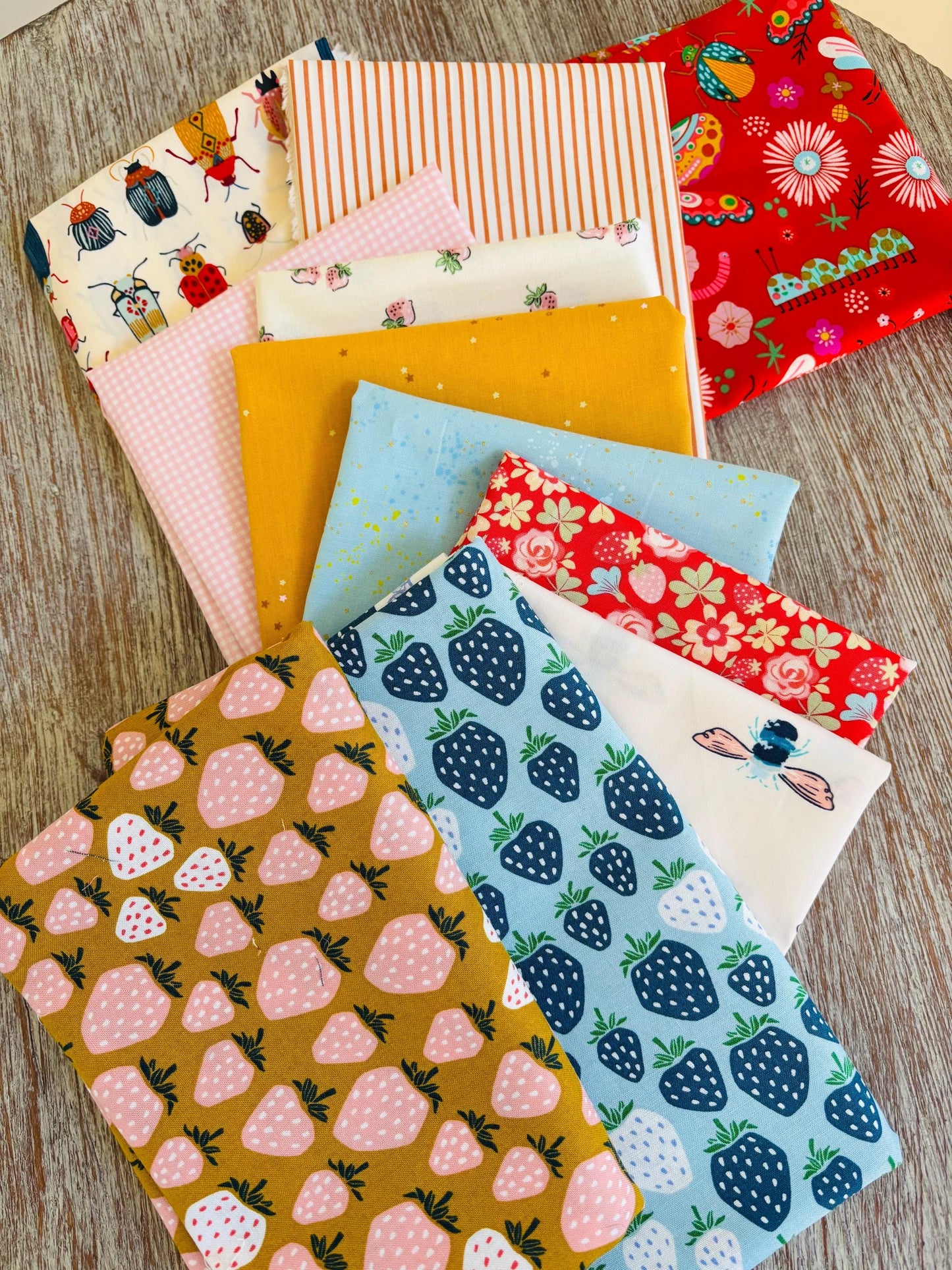Backyard Bug Parade 11 fat quarter bundle