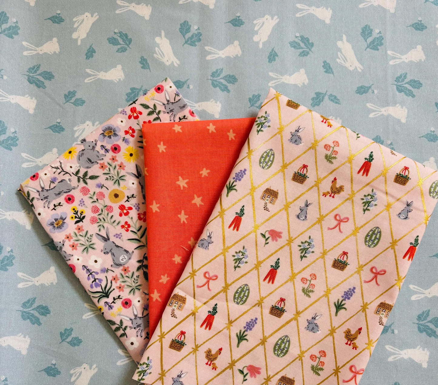 Easter 4 fat quarter RJR bunnies