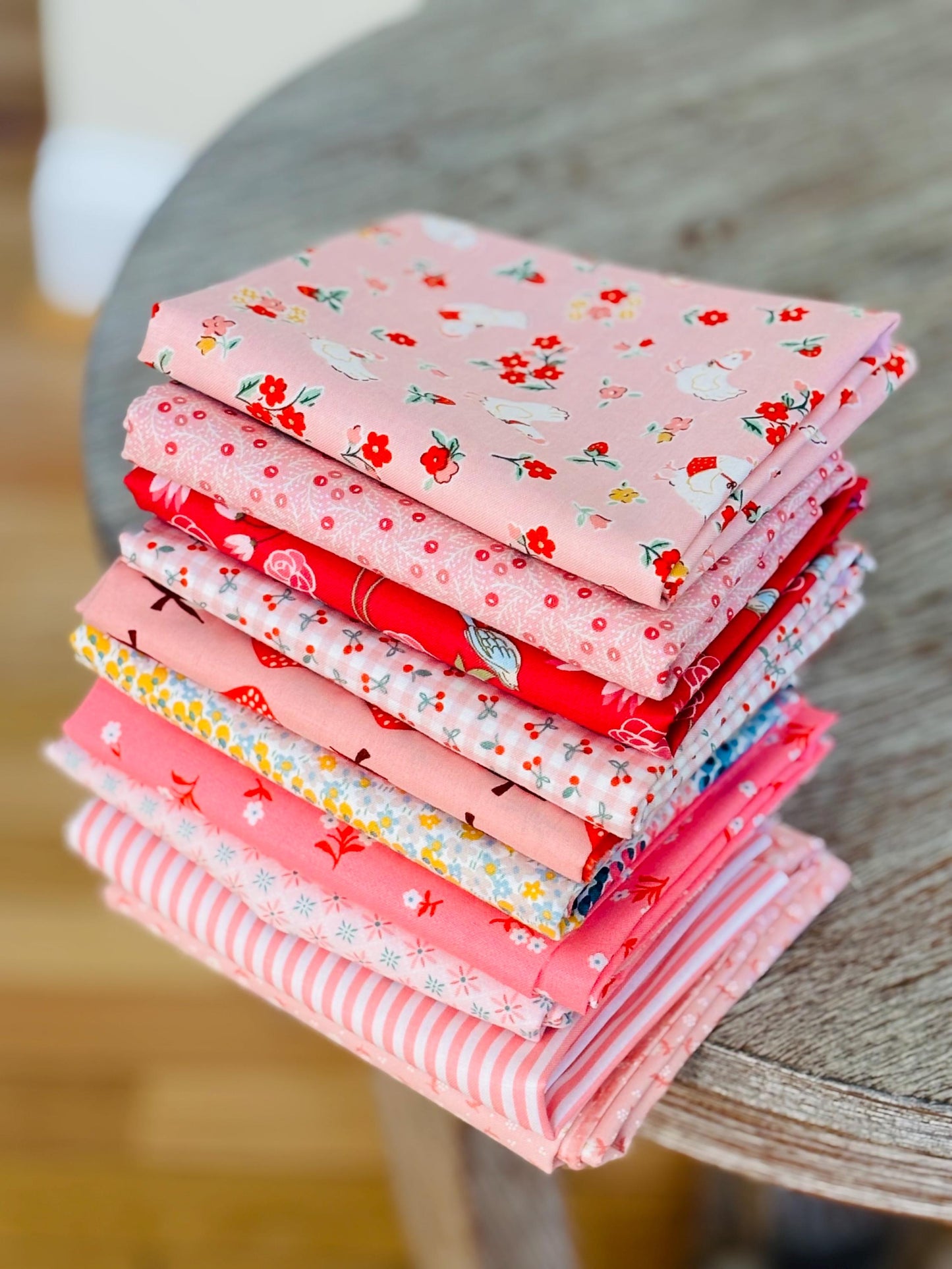 Ever so pink - 11 fat quarter bundle - Poppie Cotton Liberty ruby star strawberry #2