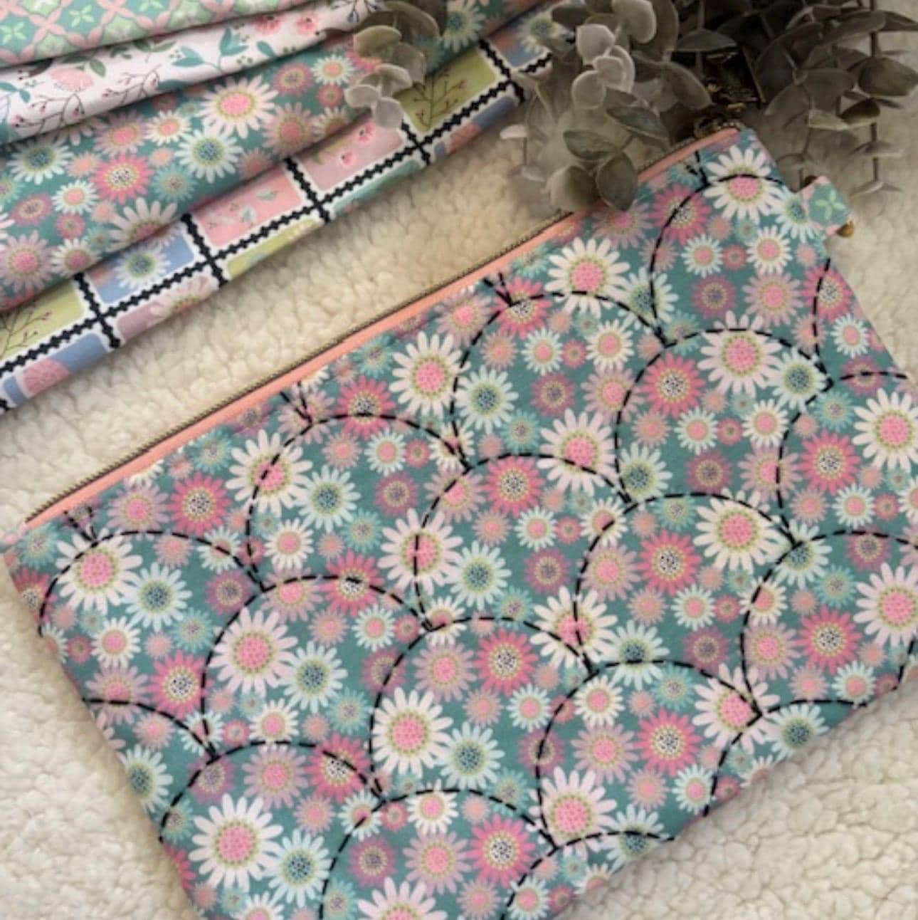 Poppie Cotton le petit escargot Designed by Lori Woods snail mail blue