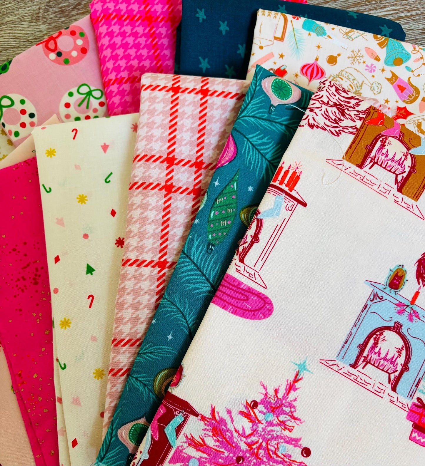 Return of pink Christmas part 2 13 fat quarter bundle - christmas in color starry speckled RSS AGF Poppie