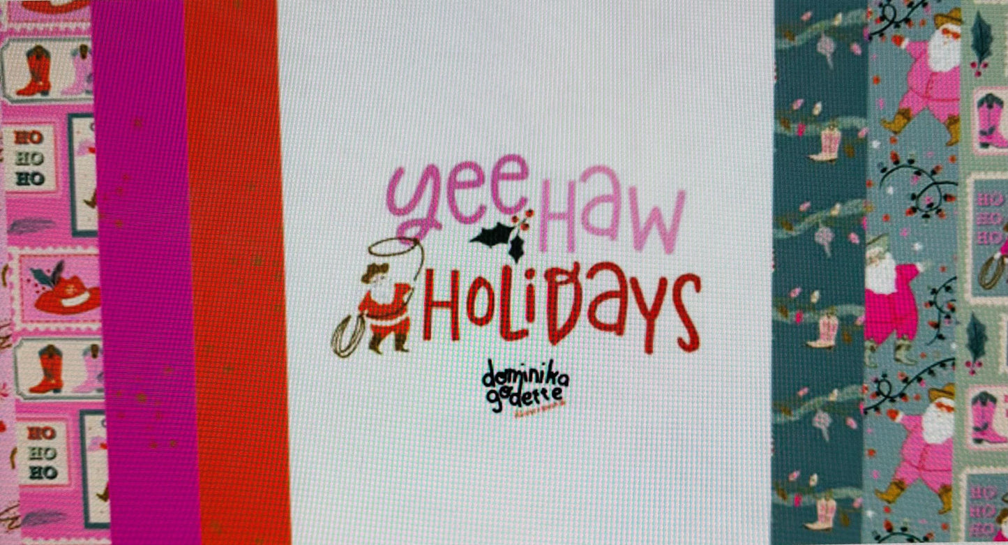 Yee-haw Holidays - C&S - Dominika Godette pink Santa holidays 17 piece collection giddy up