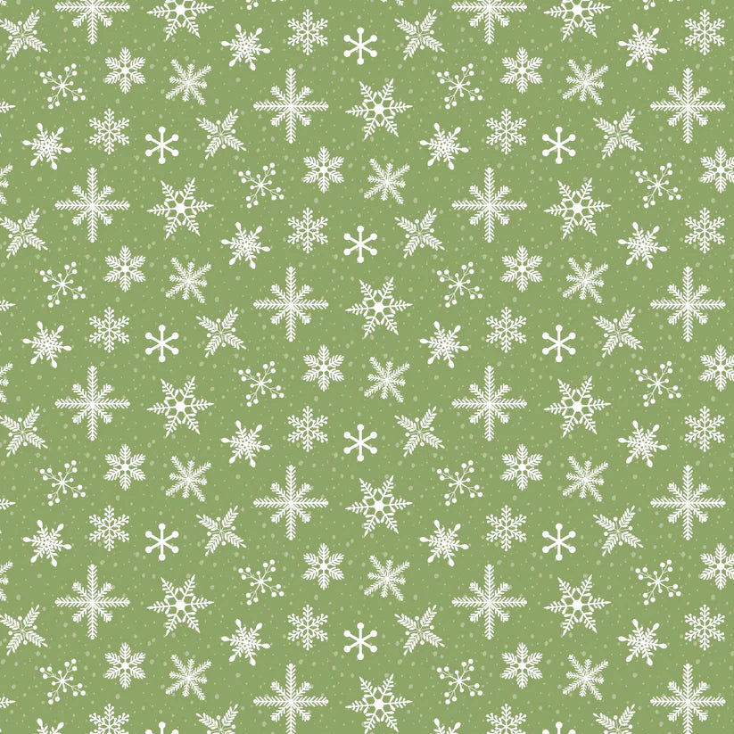 prairie christmas - Snowfall green| Poppie cotton | Amanda Grace | holiday | shipping June 2024 - PC24350