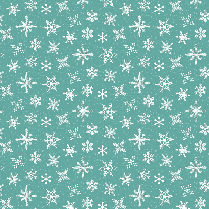 prairie christmas - Snowfall teal| Poppie cotton | Amanda Grace | holiday | shipping June 2024 - PC24352