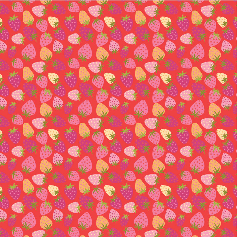 Calico Cowgirls - Poppie cotton Lori woods | in stock - strawberry pie - strawberries - red CW24808