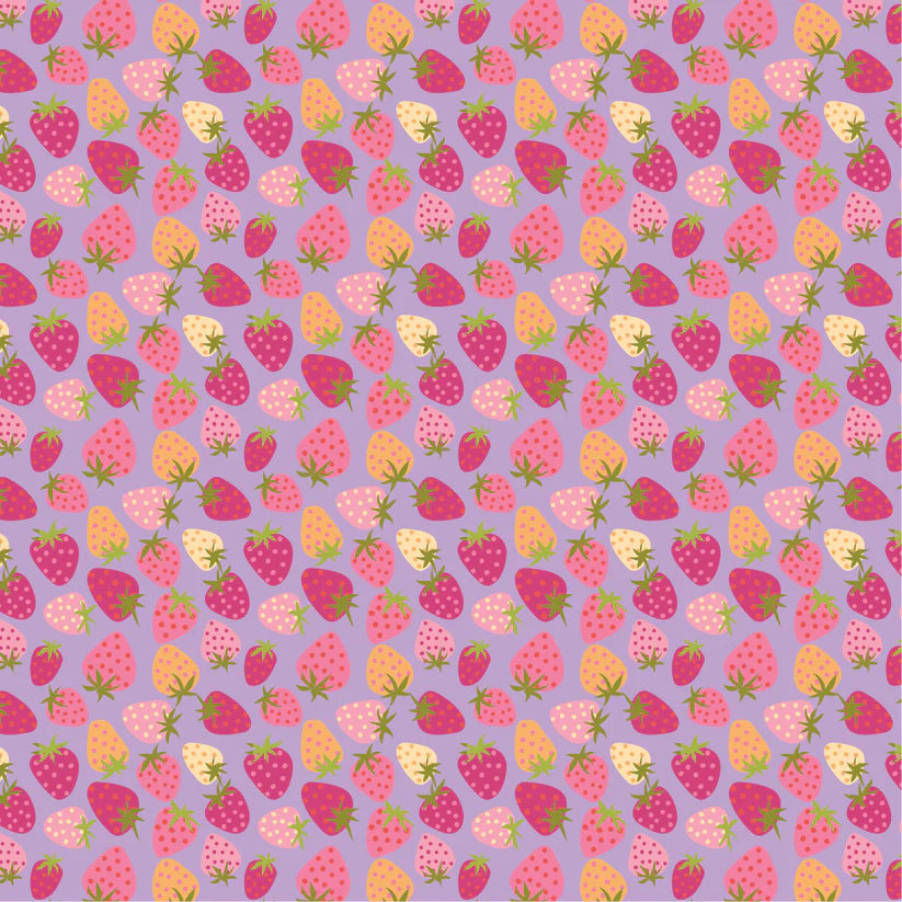 Calico Cowgirls - Poppie cotton Lori woods | in stock - strawberry pie - strawberries - purple CW24810
