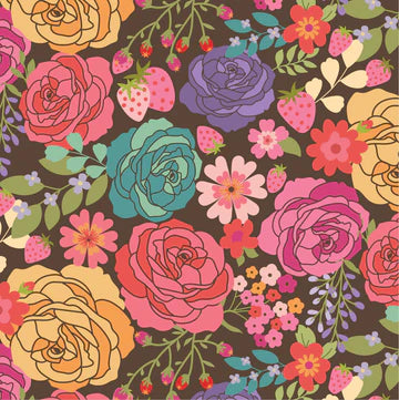 Calico Cowgirls - Poppie cotton Lori woods | shipping Oct * 2024 - texas rose - floral brown CW24802