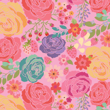 Calico Cowgirls - Poppie cotton Lori woods | in stock - texas rose - floral pink CW24803