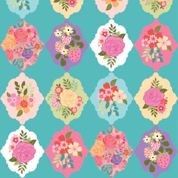 Calico Cowgirls - Poppie cotton Lori woods | in stock - Wallpaper - floral - teal CW24804