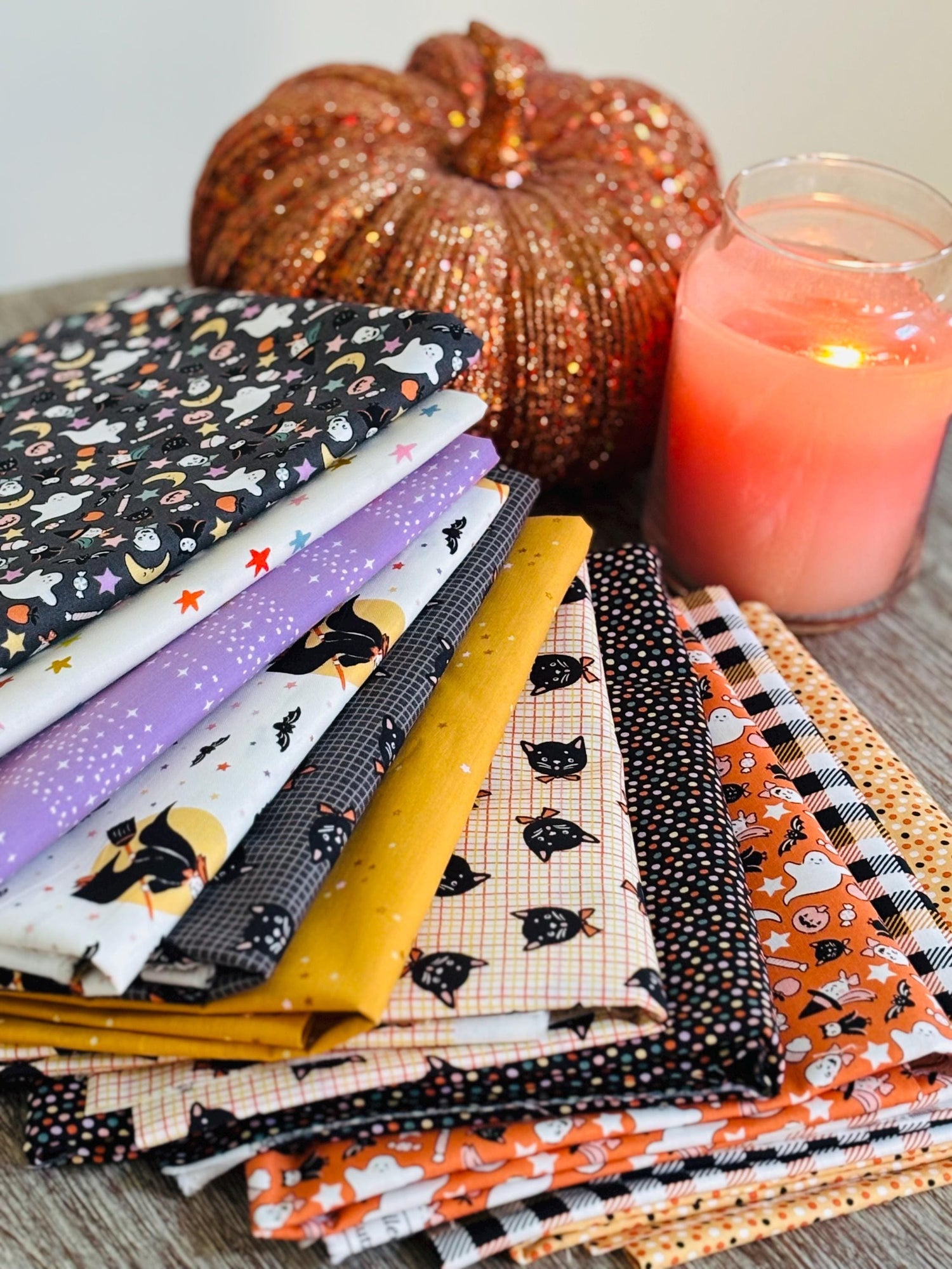 Poppie cotton Halloween - 11 fat quarter bundle - halloween includes blenders