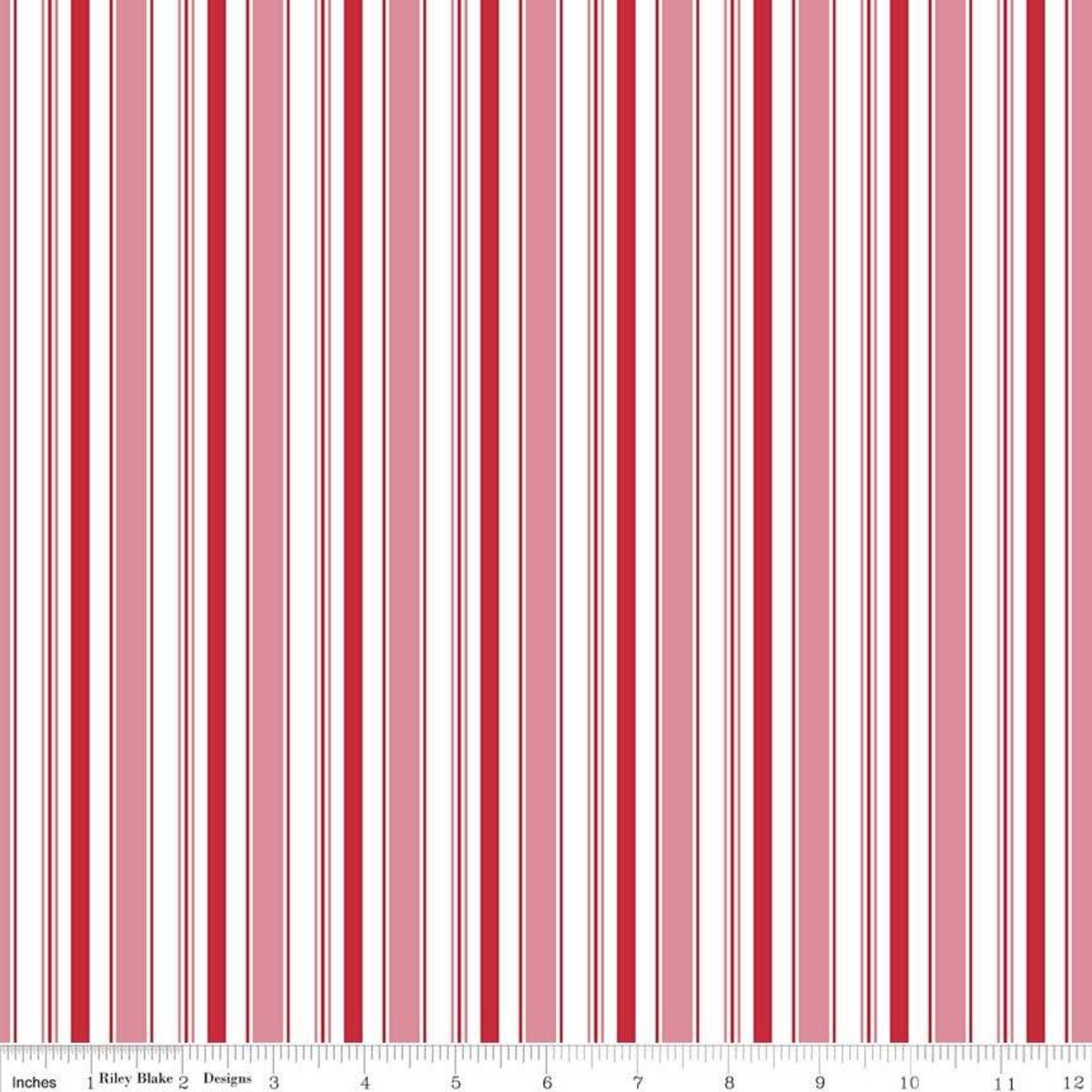 Cozy Christmas by Lori Holt - C5368-PINK | RBD | christmas stripes | 100% cotton | candy cane l ships fast