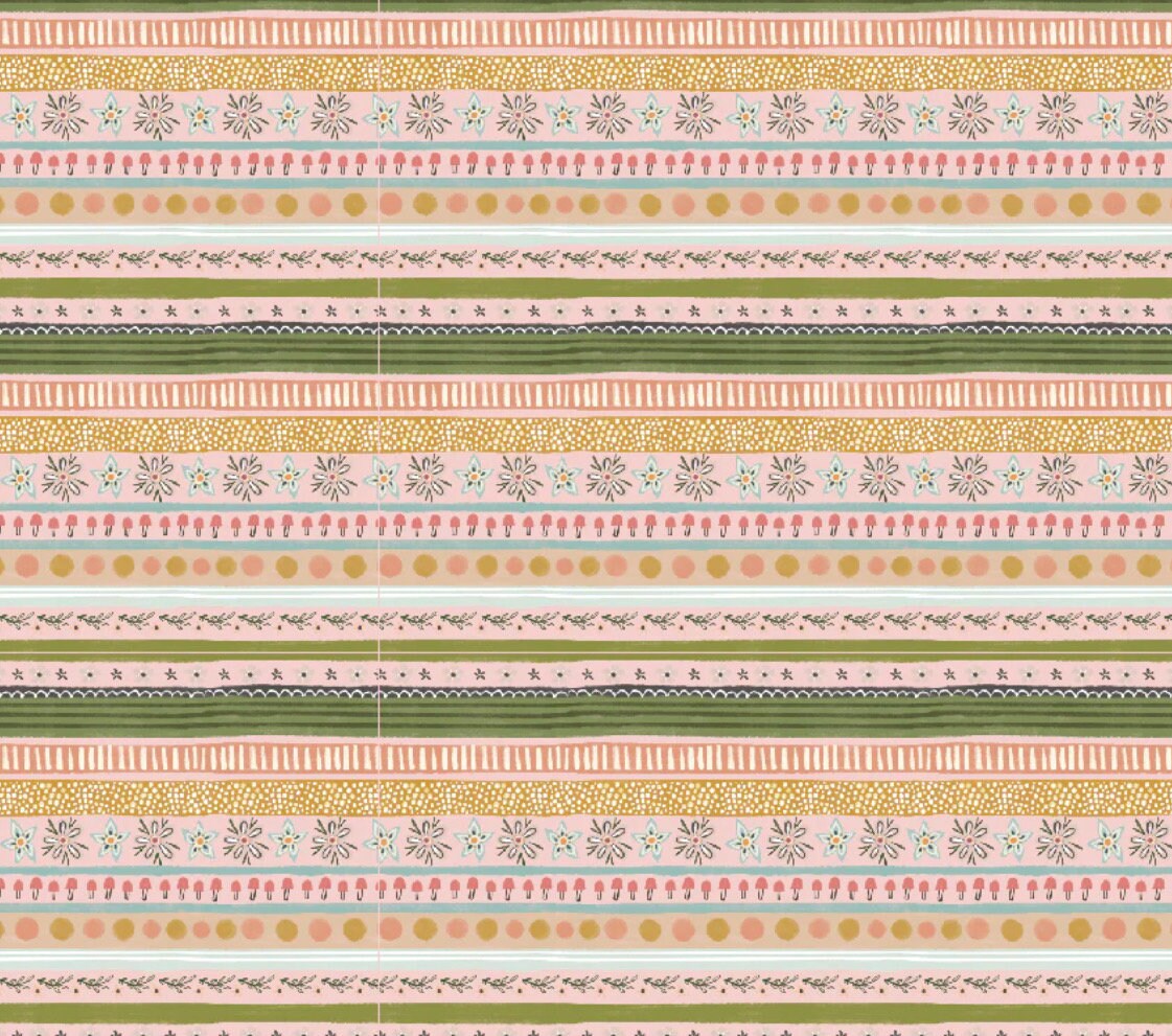 Cottage Charm - Garden stripe Peach | Poppie cotton | Kenzie Elston | vintage | in stock - CH24759