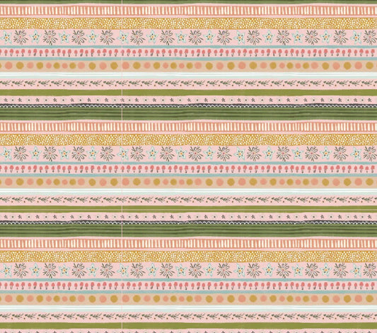 Cottage Charm - Garden stripe Peach | Poppie cotton | Kenzie Elston | vintage | in stock - CH24759