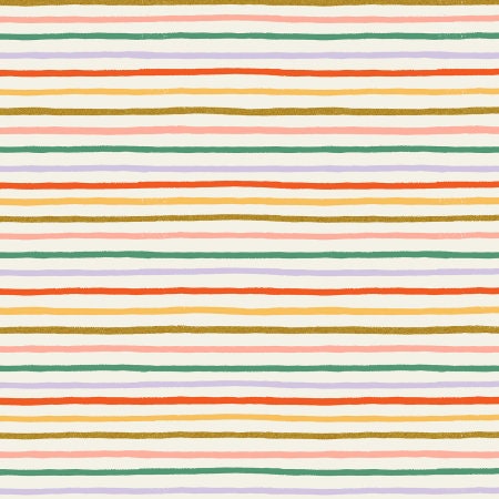 Holiday Classics- Happy stripe  - RP609 - CM6M - Rifle paper co - cotton and steel  - christmas - holiday - metallic - summer