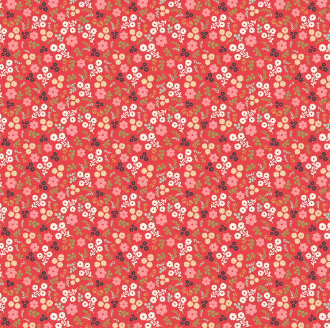 Jemina red | Poppie cotton | in stock | Poppie's patchwork club | floral - ditsy