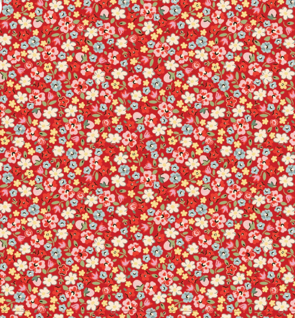 My favorite things | Poppy cotton | in stock | floral | ditsy | vintage | Elea Lutz - Pinkie promise red