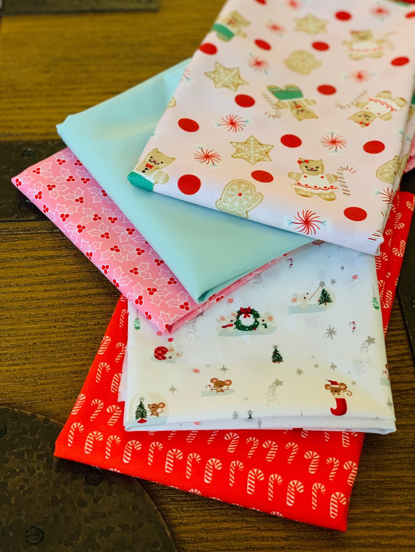 Holiday cuties - curated bundle - 13 piece FQ or 1/2 yard - AGF - oh what fun - Poppie cotton - lori holt - christmas in the cabin