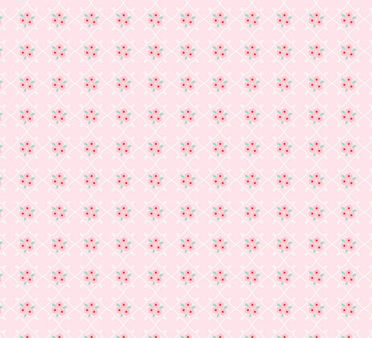 Market day  - Rosie Fence Pink | Poppie cotton | Amy Jordan | vintage | in stock - MK24563