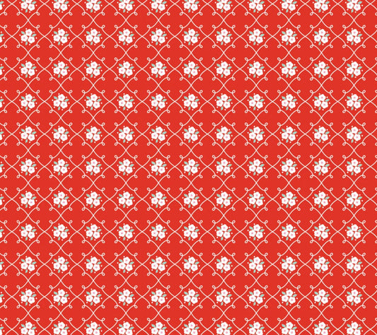 Market day  - Rosie Fence Red | Poppie cotton | Amy Jordan | vintage | in stock - MK24562