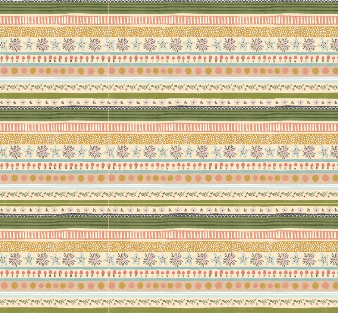 Cottage Charm - Garden stripe yellow | Poppie cotton | Kenzie Elston | vintage | in stock - CH24758