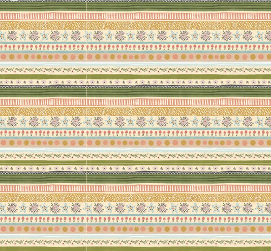 Cottage Charm - Garden stripe yellow | Poppie cotton | Kenzie Elston | vintage | in stock - CH24758