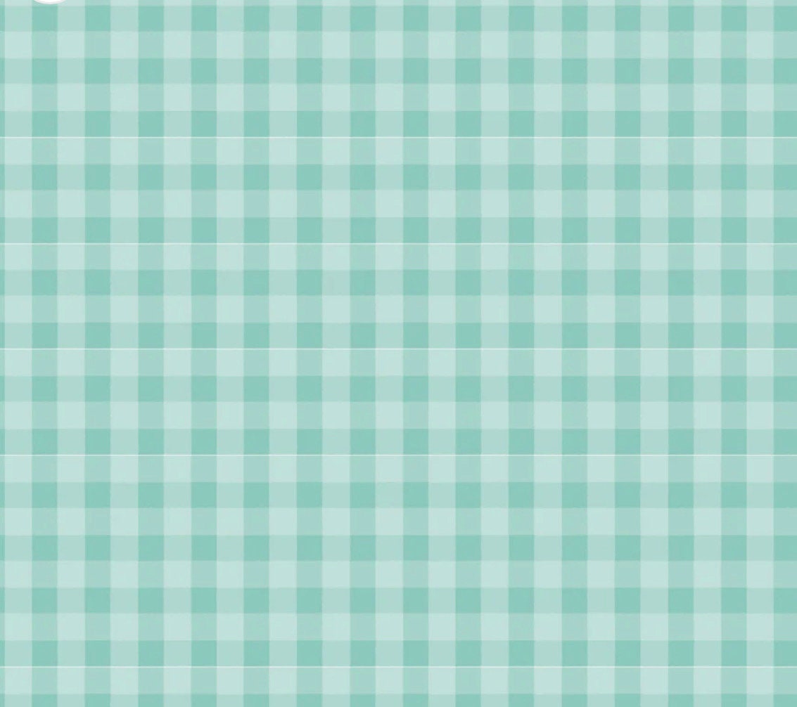 Pretty in plaid teal  - Delightful department store | Poppy cotton | in stock | plaid | check | vintage | Lori Woods