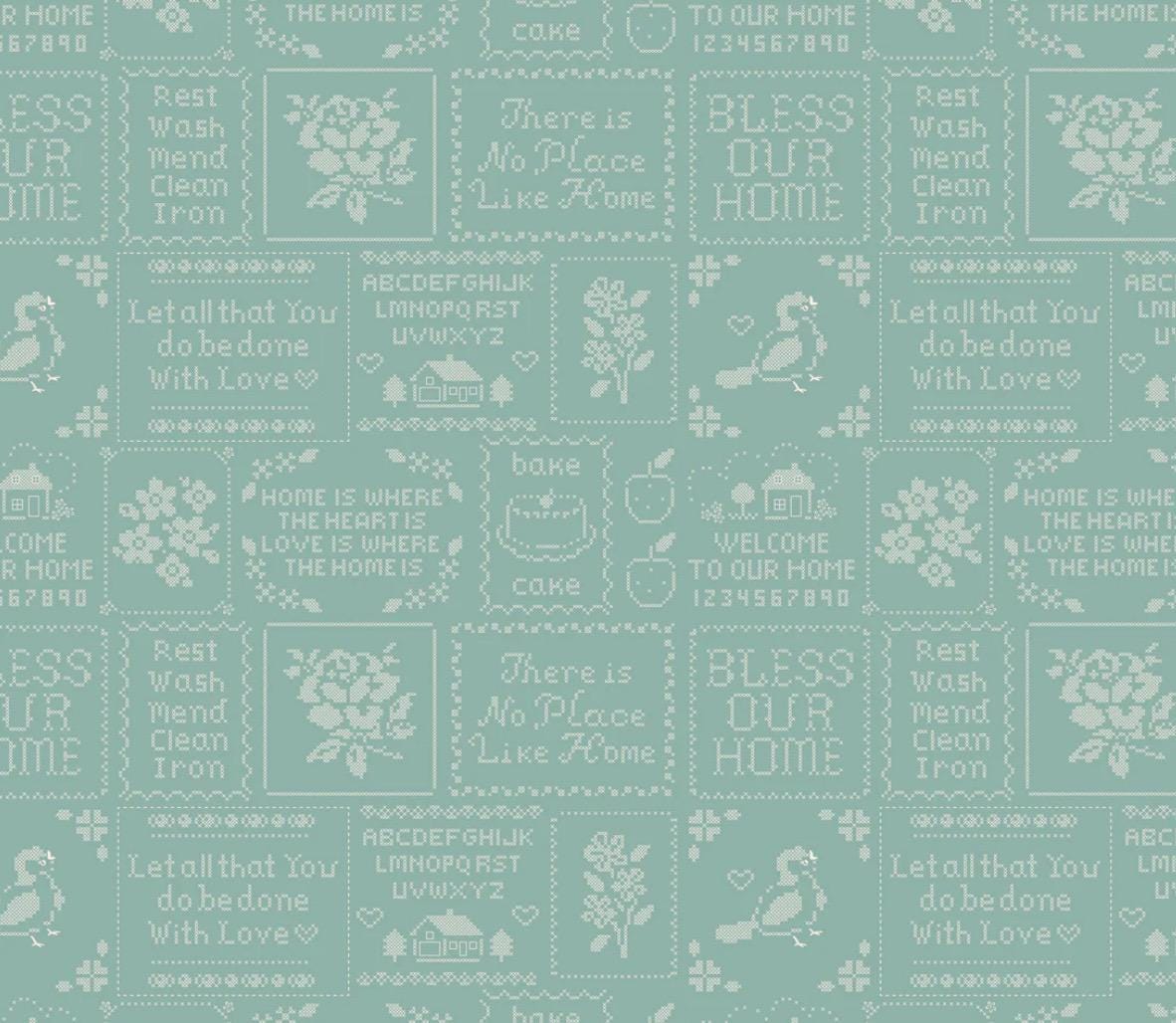 Preorder Home sweet home cross stitch blue | Poppie cotton | Elea Lutz | vintage | shipping Nov 2024 - VR24464