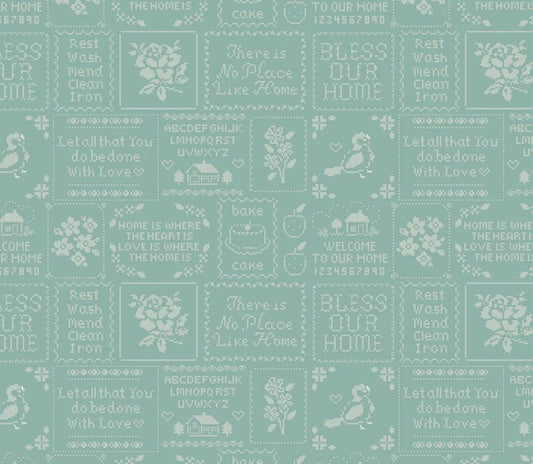 Preorder Home sweet home cross stitch blue | Poppie cotton | Elea Lutz | vintage | shipping Nov 2024 - VR24464