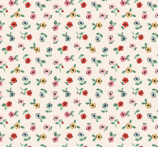 Preorder Home sweet home cheery florals cream | Poppie cotton | Elea Lutz | vintage | shipping Nov 2024 - VR24466