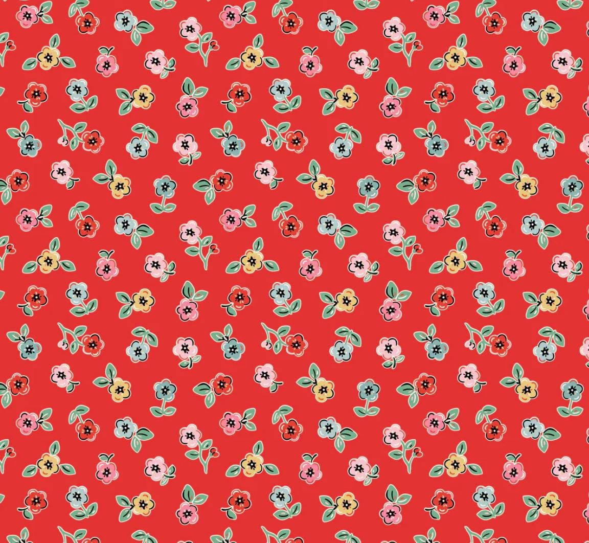 Preorder Home sweet home cheery florals red | Poppie cotton | Elea Lutz | vintage | shipping Nov 2024 - VR24465