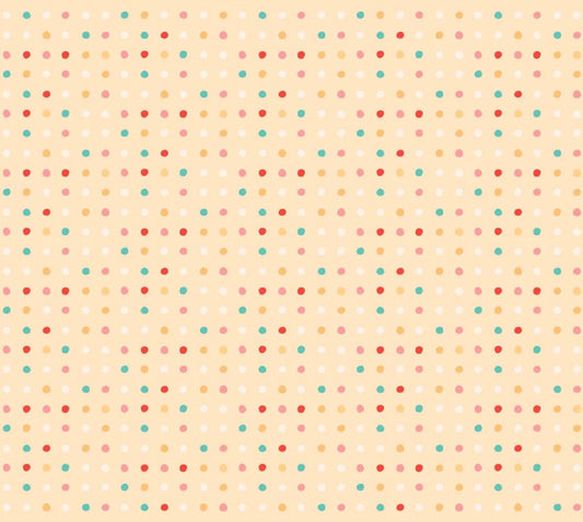 Mushroom blooms  - Polka dots cream | Poppie cotton | vintage | in stock - MB24406