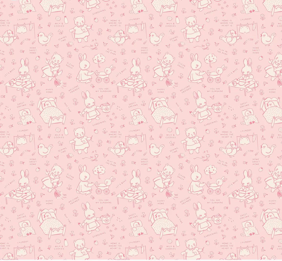 Preorder Home sweet home chore time pink | Poppie cotton | Elea Lutz | vintage | shipping Nov 2024 - VR24461