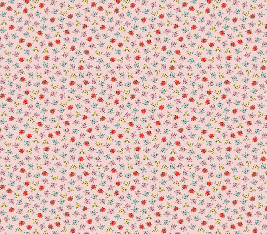 Delightful pink  - my favorite things | Poppy cotton | in stock | ditsy | floral| vintage | Lori Woods