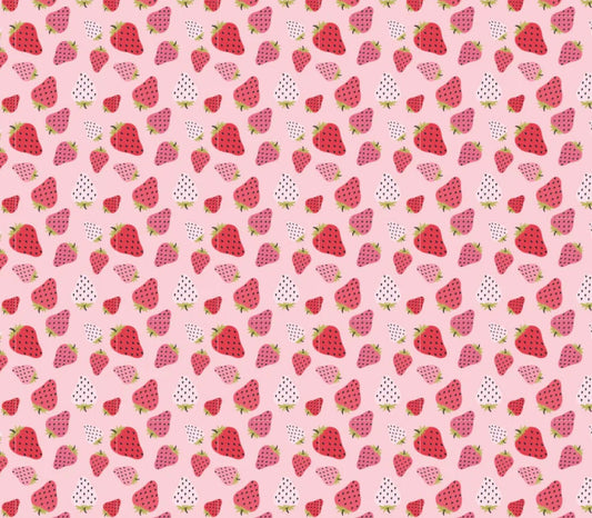 STRAWBERRY PATCH Pink - Prairie Sisters Homestead | Poppy cotton | in stock | floral | ditsy | vintage | Lori Woods