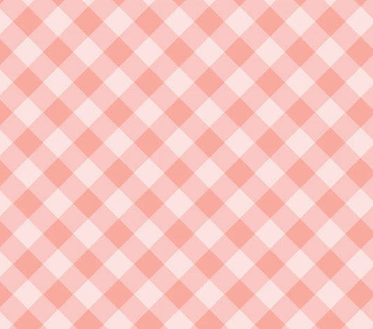 Dorothy check pink - Nature sings | Poppie cotton | in stock | ditsy | floral | vintage | Lori Woods | each square is just under 6/8 inch