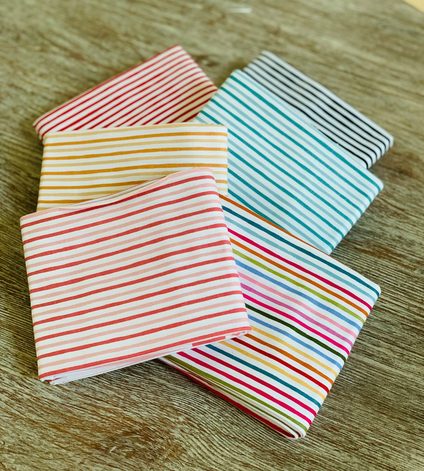 Jailhouse stripes - 6 FQ or 1/2 yard bundle | Poppie cotton | in stock | stripe | vintage | Poppie's basics - binding