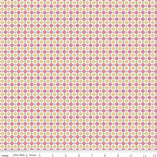 Cozy Christmas by Lori Holt -  C5366-PINK - holiday square | RBD | holiday pink | 100% cotton | christmas fabric l ships fast