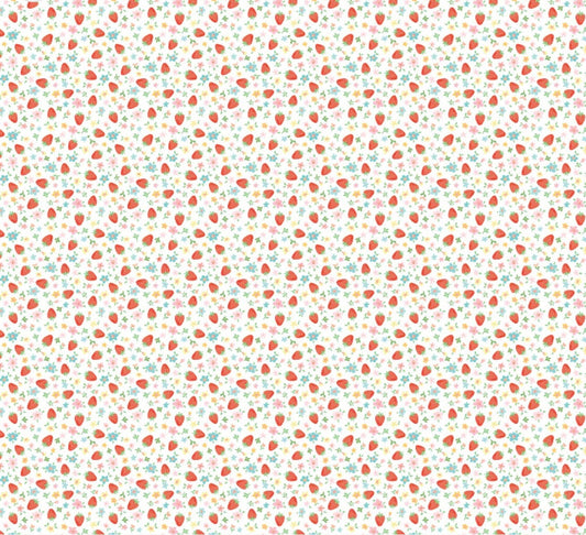 Market day  - Mini Strawberries white | Poppie cotton | Amy Jordan | vintage | in stock - MK24557
